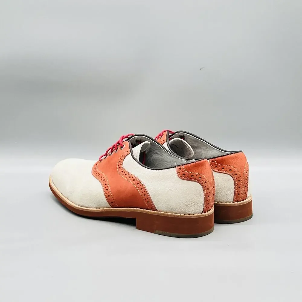 Johnston & Murphy Shoes Mens 8 Suede Saddle Oxford Dress Flex System Colorblock